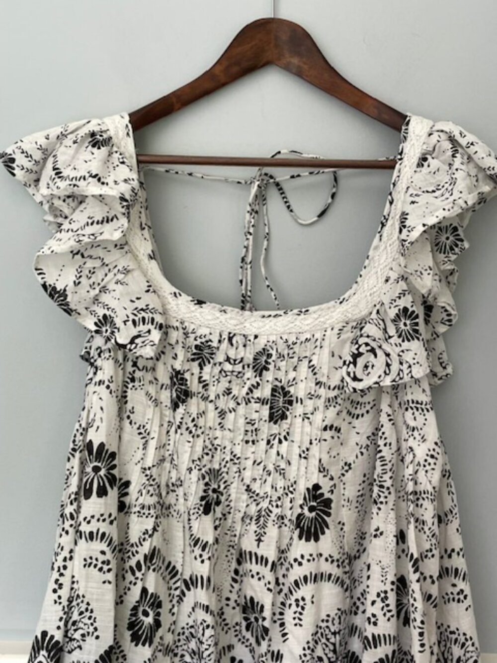 Maeve Anthropologie Flutter-Sleeve Cotton Paisley Mini Dress Plus Size 2X - Picture 5 of 10